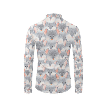 Rat Baby Pattern Print Design 02 Men's Long Sleeve Shirt