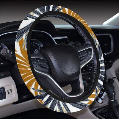 Colorful Tropical Palm Leaves Steering Wheel Cover with Elastic Edge