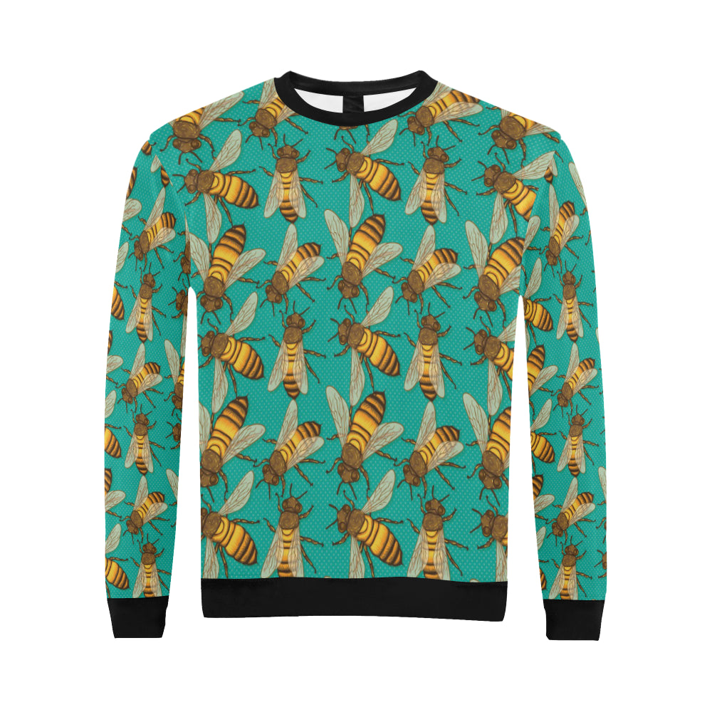 Bee Pattern Print Design BEE04 Men Long Sleeve Sweatshirt