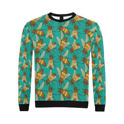 Bee Pattern Print Design BEE04 Men Long Sleeve Sweatshirt