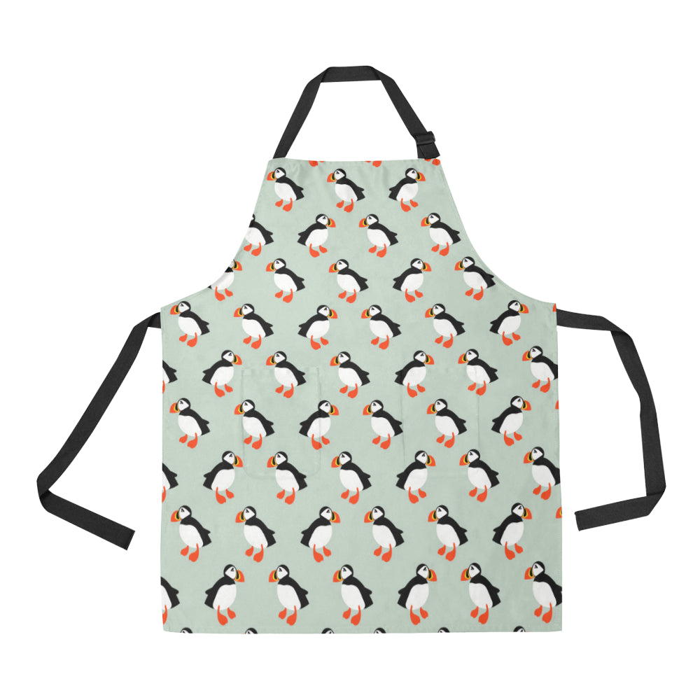 Puffin Pattern Print Design A03 Apron with Pocket