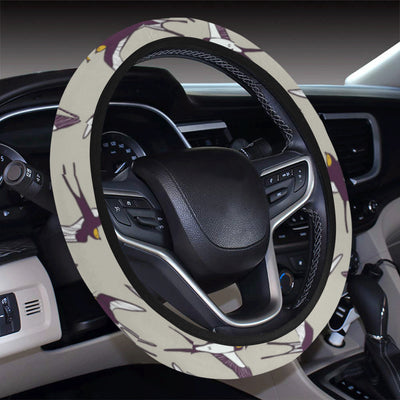 Swallow Bird Pattern Print Design 03 Steering Wheel Cover with Elastic Edge