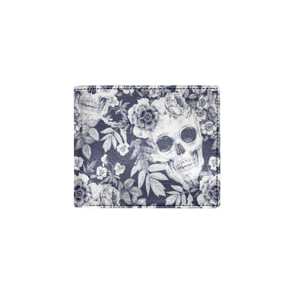 Skull Floral Beautiful Men's ID Card Wallet