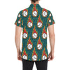 Baseball Fire Print Pattern Men's Short Sleeve Button Up Shirt