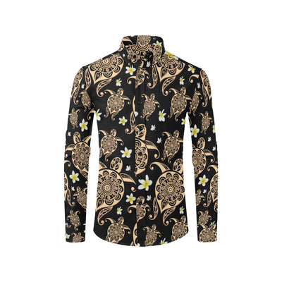 Turtle Polynesian Tribal Hawaiian Men's Long Sleeve Shirt