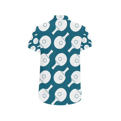 Ping Pong Pattern Print Design A02 Men's Short Sleeve Button Up Shirt