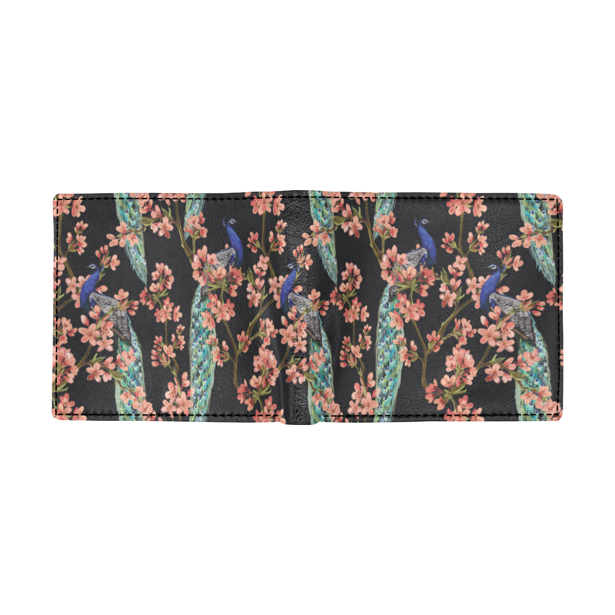 Peacock Pattern Print Design A01 Men's ID Card Wallet