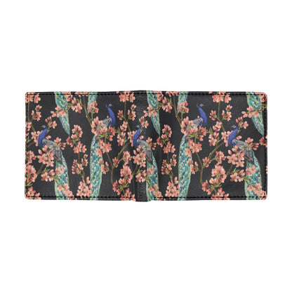 Peacock Pattern Print Design A01 Men's ID Card Wallet