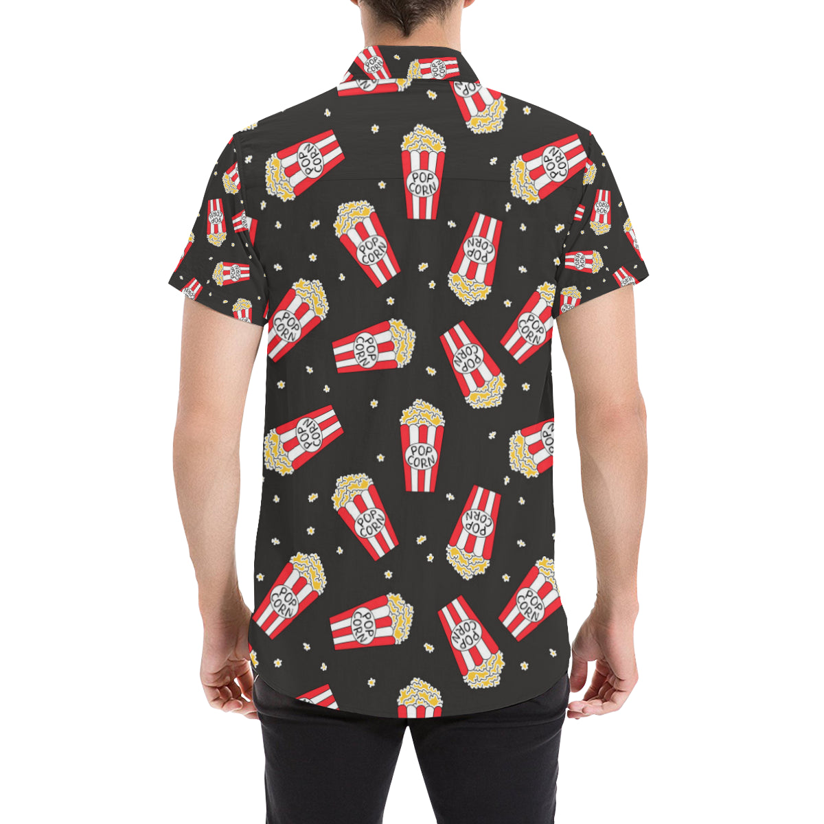 Popcorn Pattern Print Design A01 Men's Short Sleeve Button Up Shirt