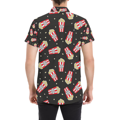 Popcorn Pattern Print Design A01 Men's Short Sleeve Button Up Shirt