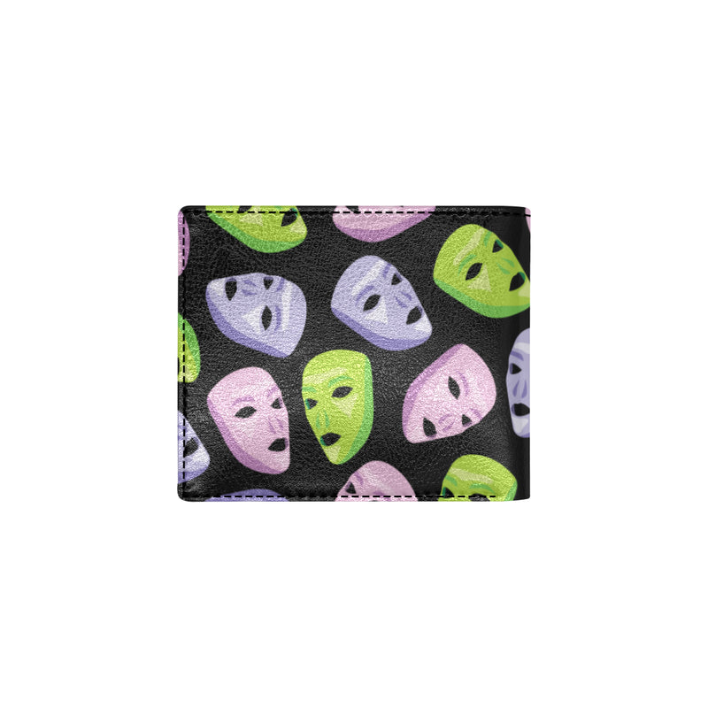Acting Mask Pattern Print Design 04 Men's ID Card Wallet