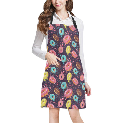 Donut Pattern Print Design DN03 Apron with Pocket