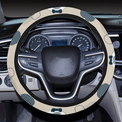 Bear Pattern Print Design 05 Steering Wheel Cover with Elastic Edge