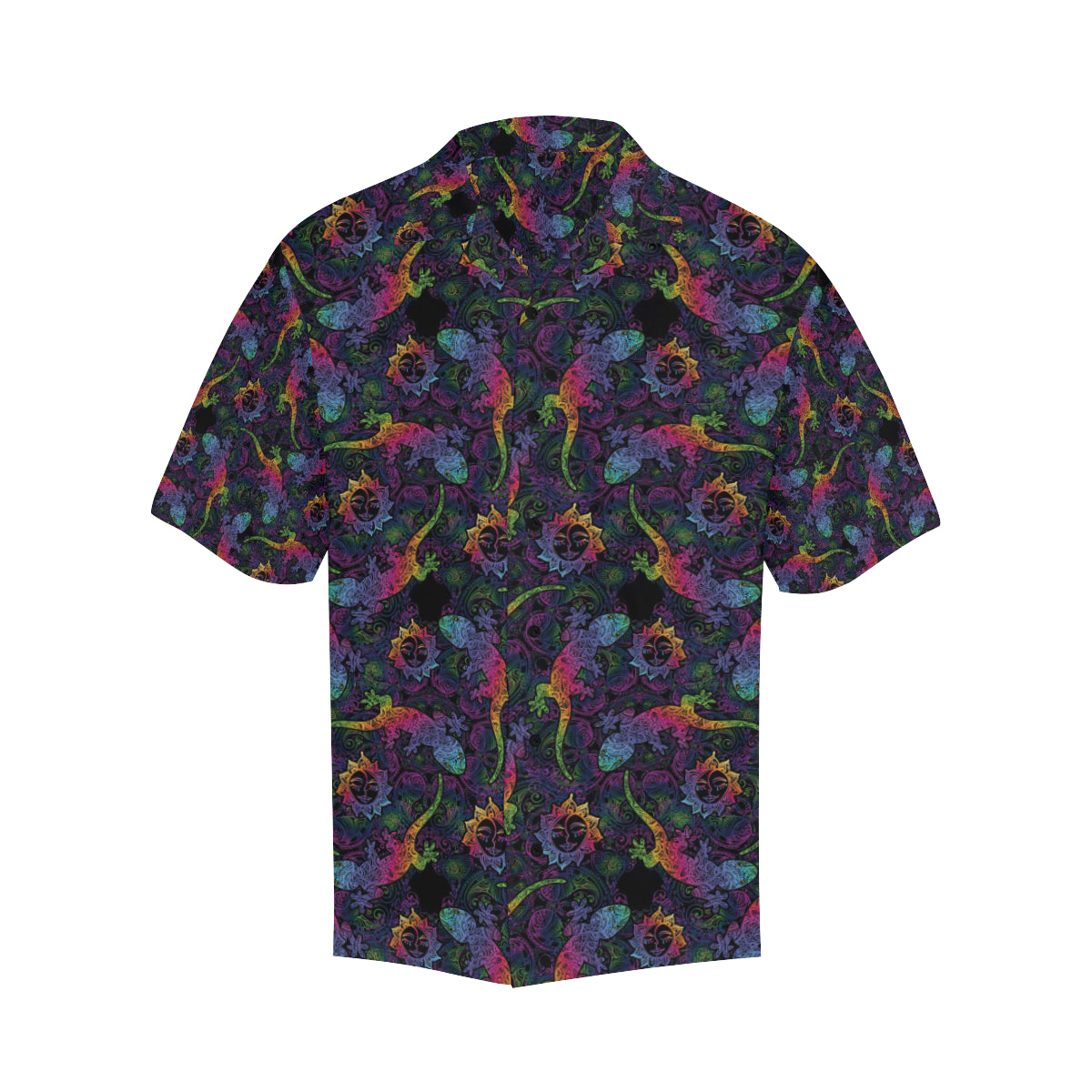 Gecko Rainbow Pattern Print Design 03 Men's Hawaiian Shirt