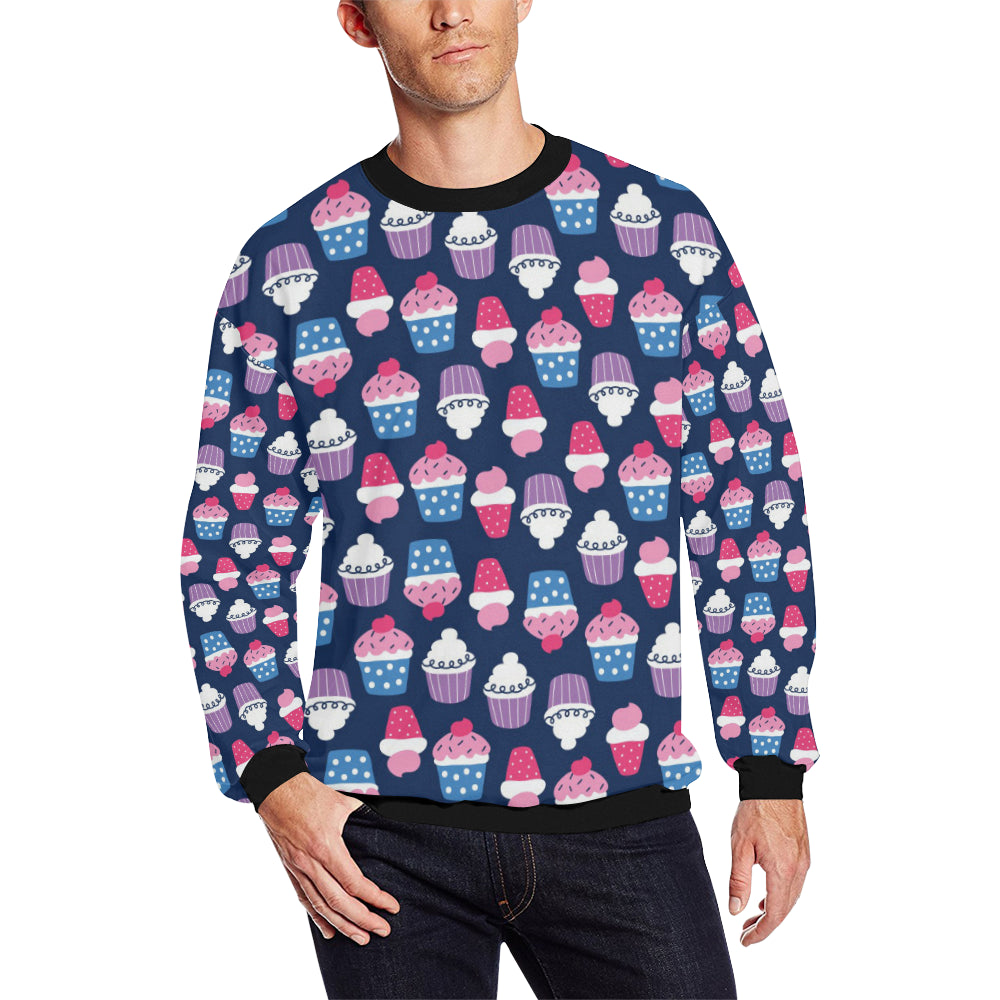 Cupcake Pattern Print Design CP04 Men Long Sleeve Sweatshirt