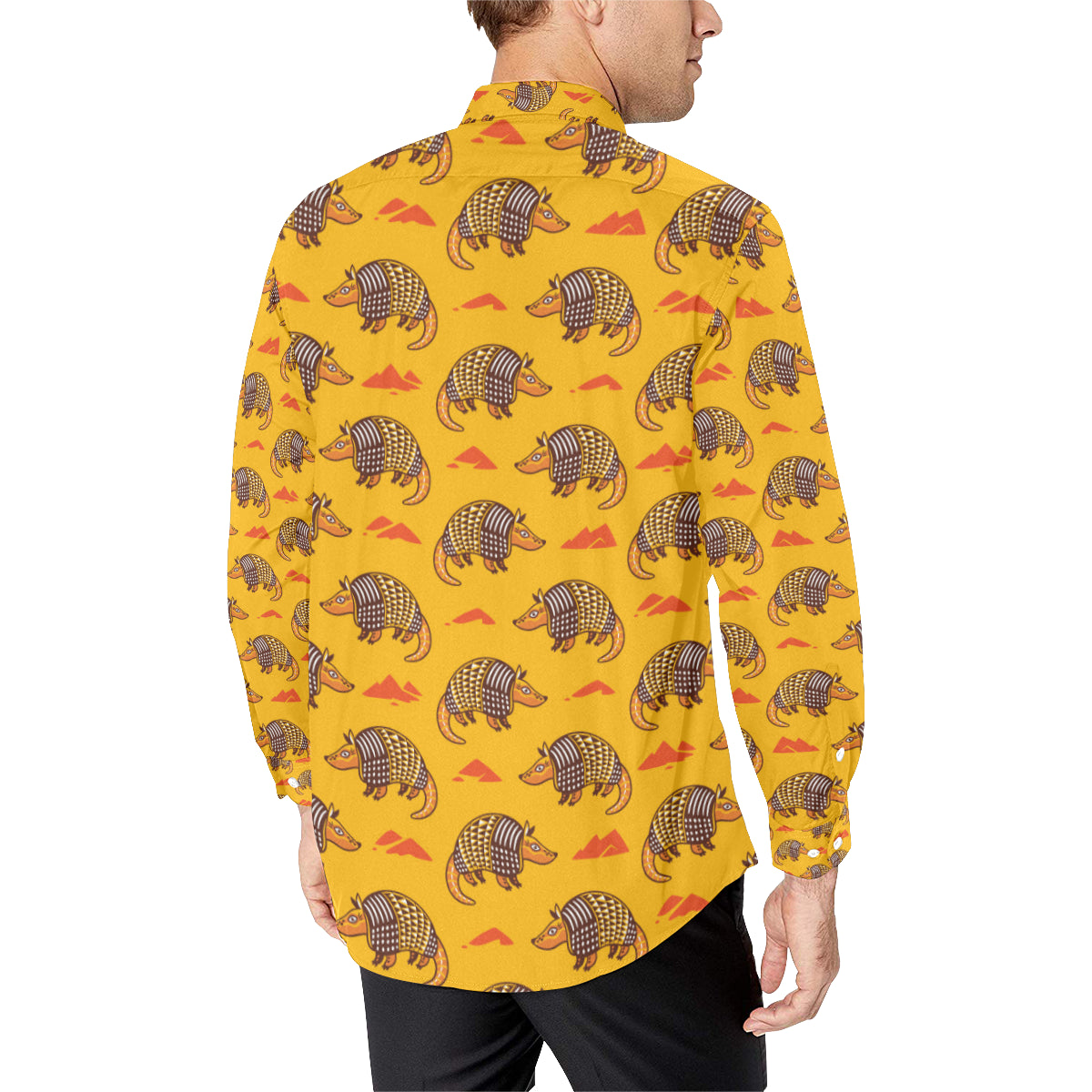Armadillo Pattern Print Design 03 Men's Long Sleeve Shirt