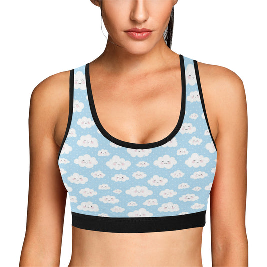 Cloud  Pattern Print Design 02 Sports Bra