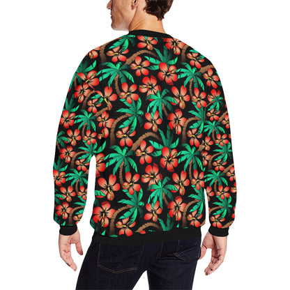 Hawaiian Themed Pattern Print Design H022 Men Long Sleeve Sweatshirt