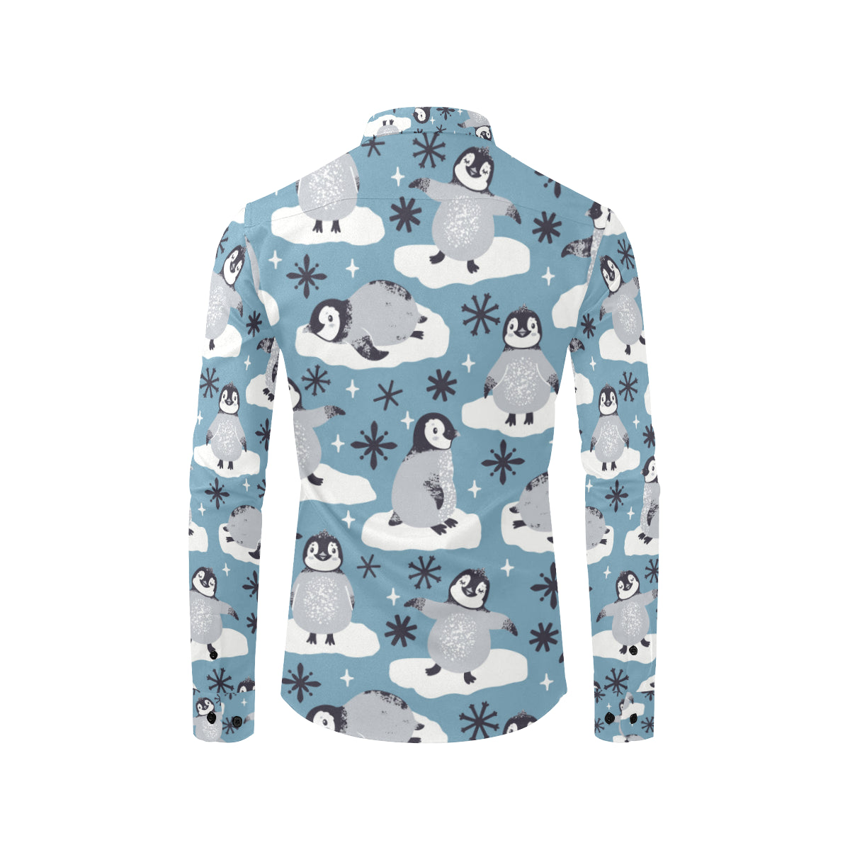Penguin Pattern Print Design A05 Men's Long Sleeve Shirt