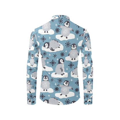 Penguin Pattern Print Design A05 Men's Long Sleeve Shirt