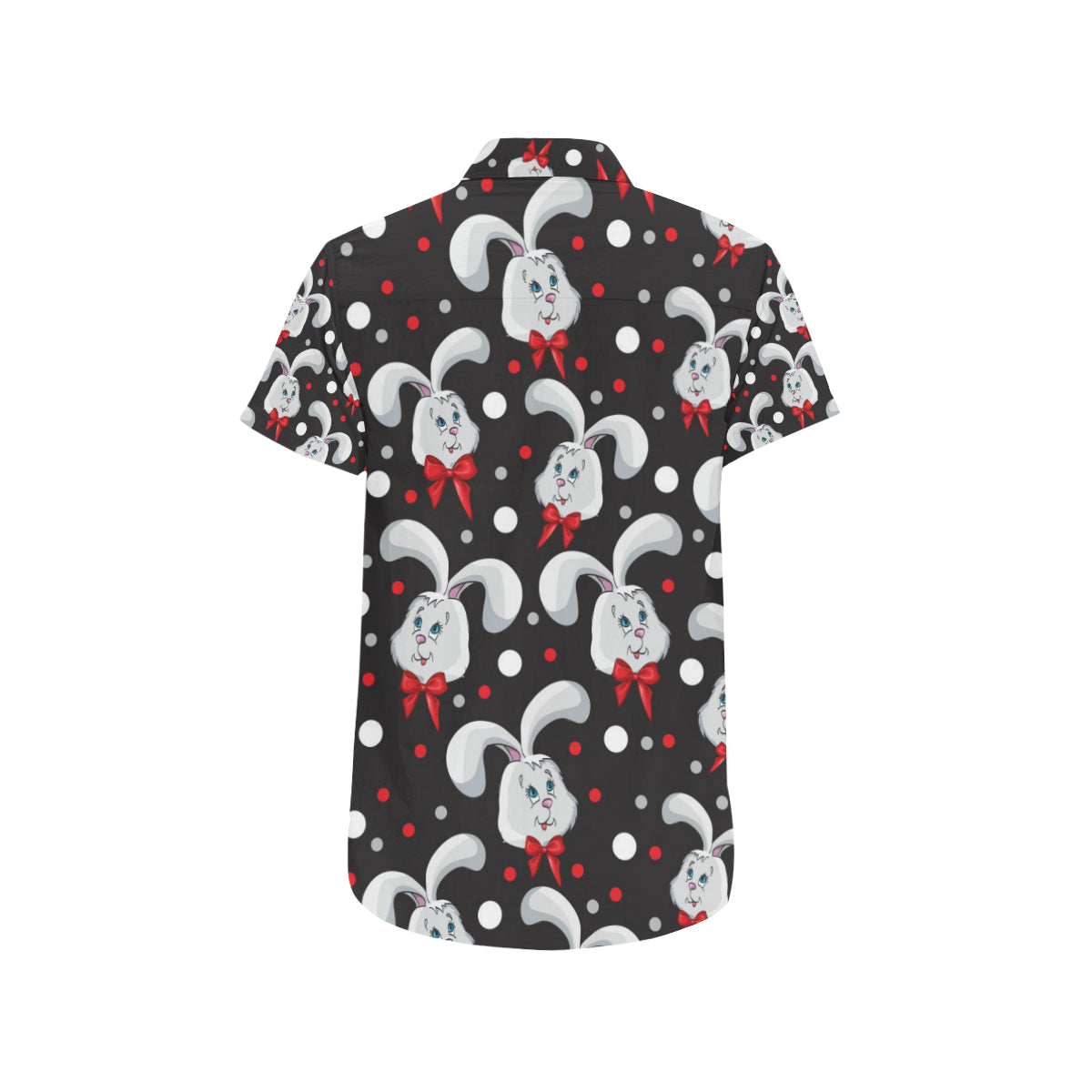 Rabbit Pattern Print Design RB012 Men's Short Sleeve Button Up Shirt