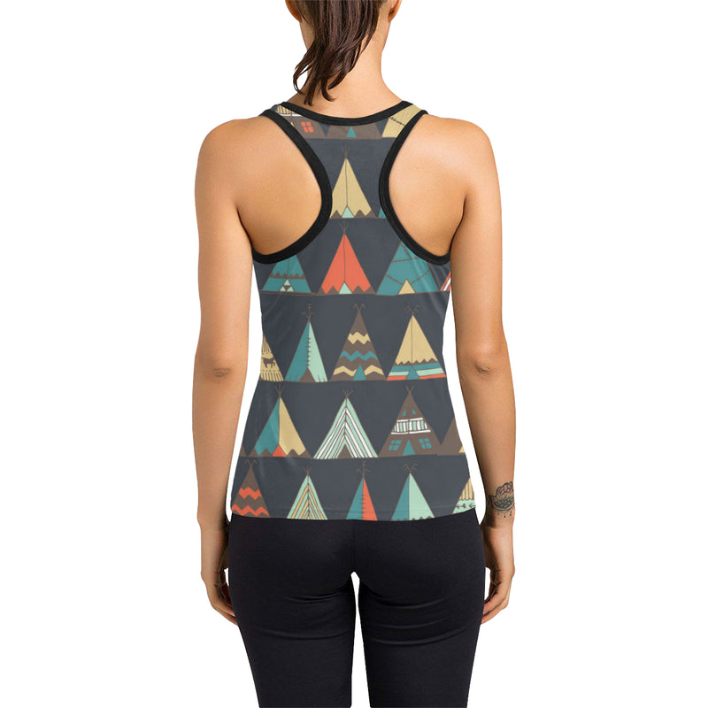 Tribal native american tent Aztec Women's Racerback Tank Top