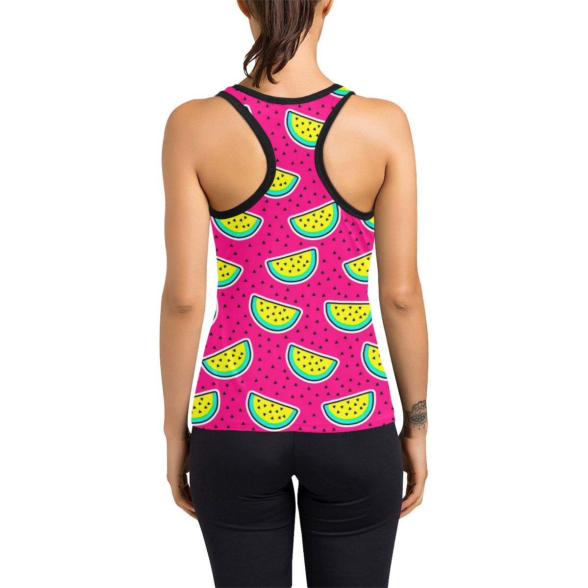 Watermelon Pattern Print Design WM04 Women's Racerback Tank Top