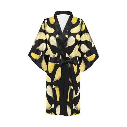 Potato Pattern Print Design A02 Women's Short Kimono