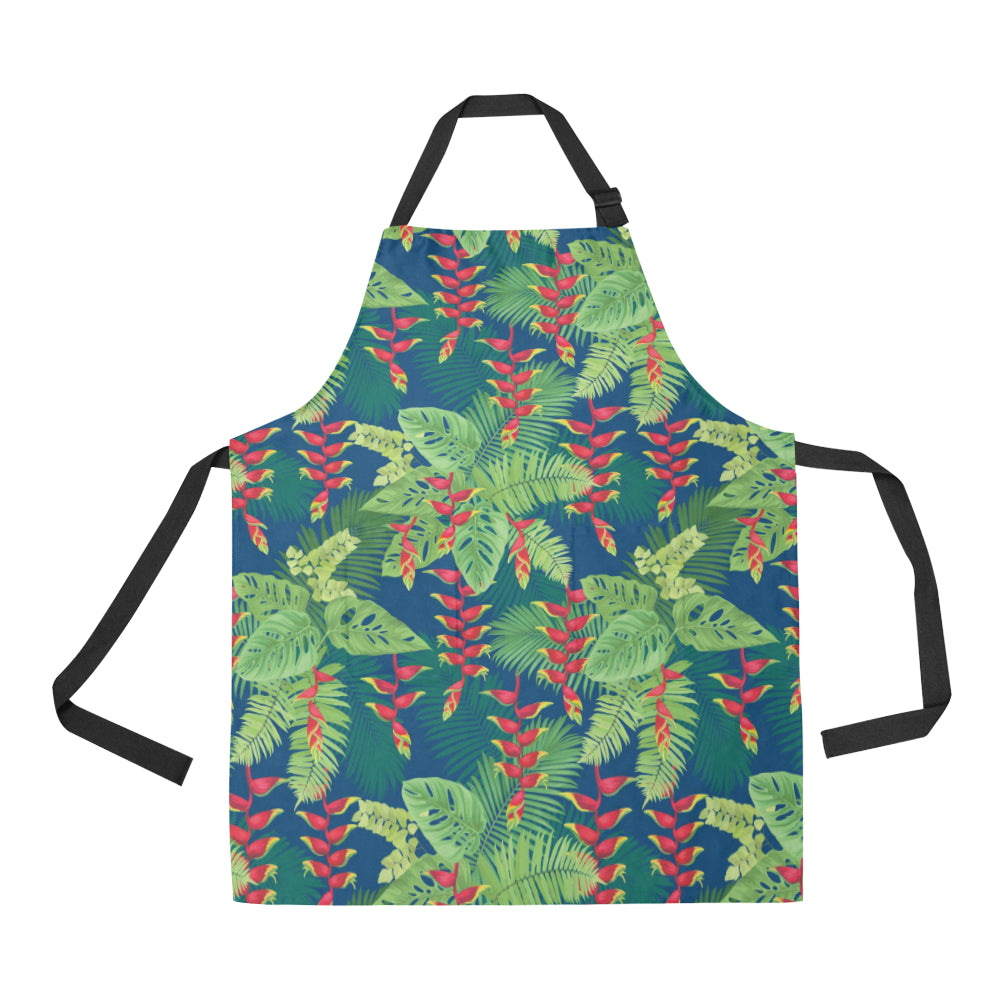 Heliconia Pattern Print Design HL08 Apron with Pocket
