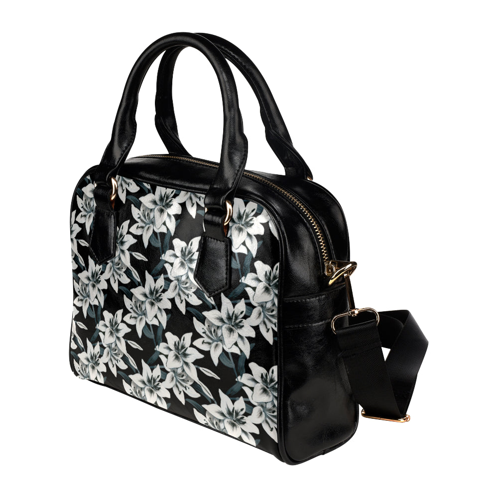 Lily Pattern Print Design 03 Shoulder Handbag