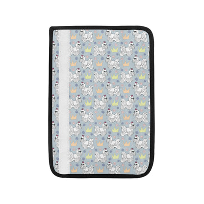 Maltese Pattern Print Design 04 Car Seat Belt Cover