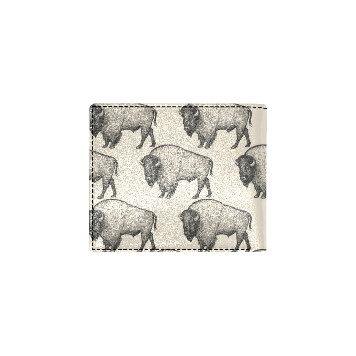 Bison Pattern Print Design 02 Men's ID Card Wallet