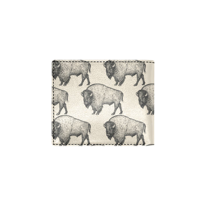 Bison Pattern Print Design 02 Men's ID Card Wallet