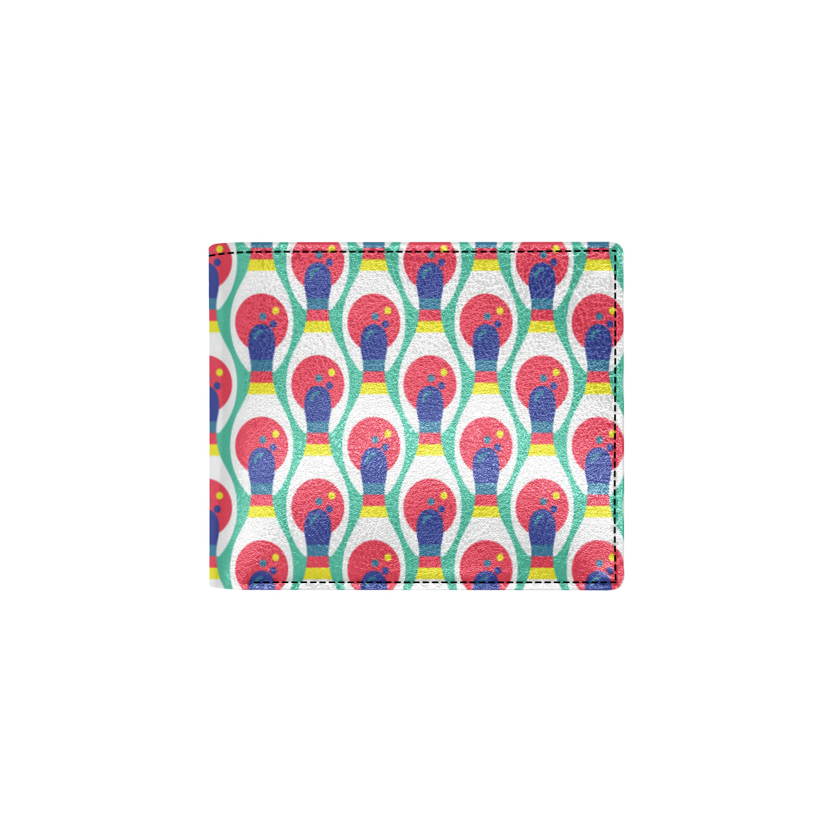 Bowling Pattern Print Design 05 Men's ID Card Wallet