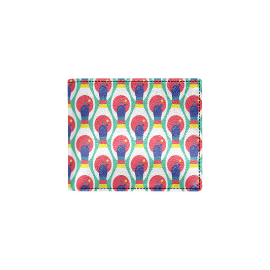 Bowling Pattern Print Design 05 Men's ID Card Wallet