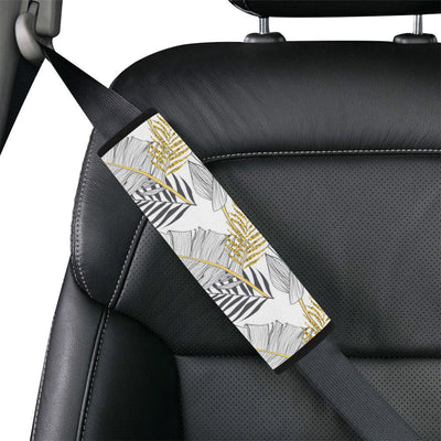 Gold Glitter Tropical Palm Leaves Car Seat Belt Cover