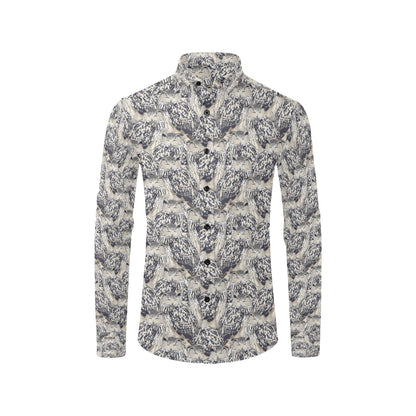 Owl Realistic Themed Design Print Men's Long Sleeve Shirt