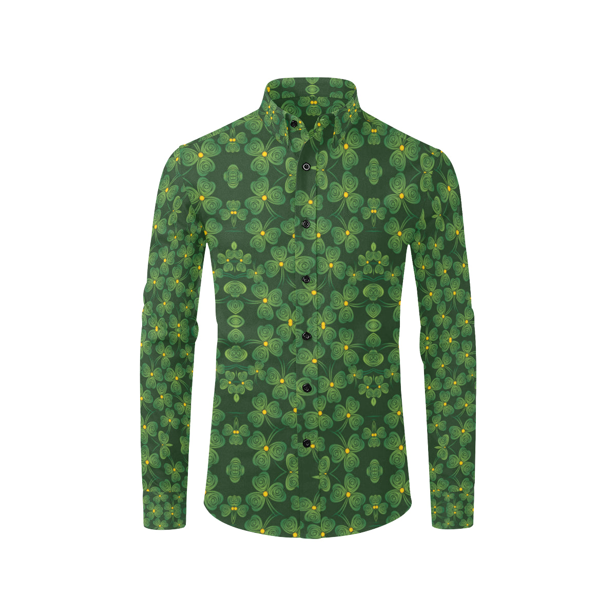Shamrock Pattern Men's Long Sleeve Shirt