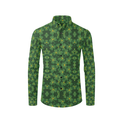 Shamrock Pattern Men's Long Sleeve Shirt