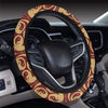Yin Yang Style Pattern Design Print Steering Wheel Cover with Elastic Edge
