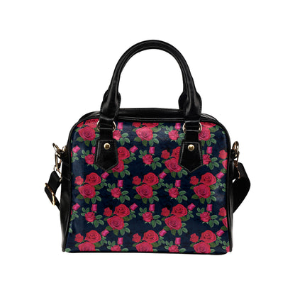 Rose Pattern Print Design A04 Shoulder Handbag