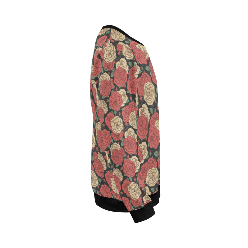 Camellia Pattern Print Design CM01 Men Long Sleeve Sweatshirt