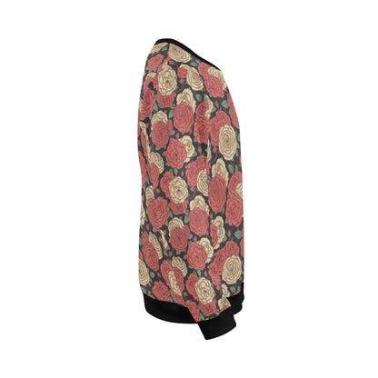 Camellia Pattern Print Design CM01 Men Long Sleeve Sweatshirt