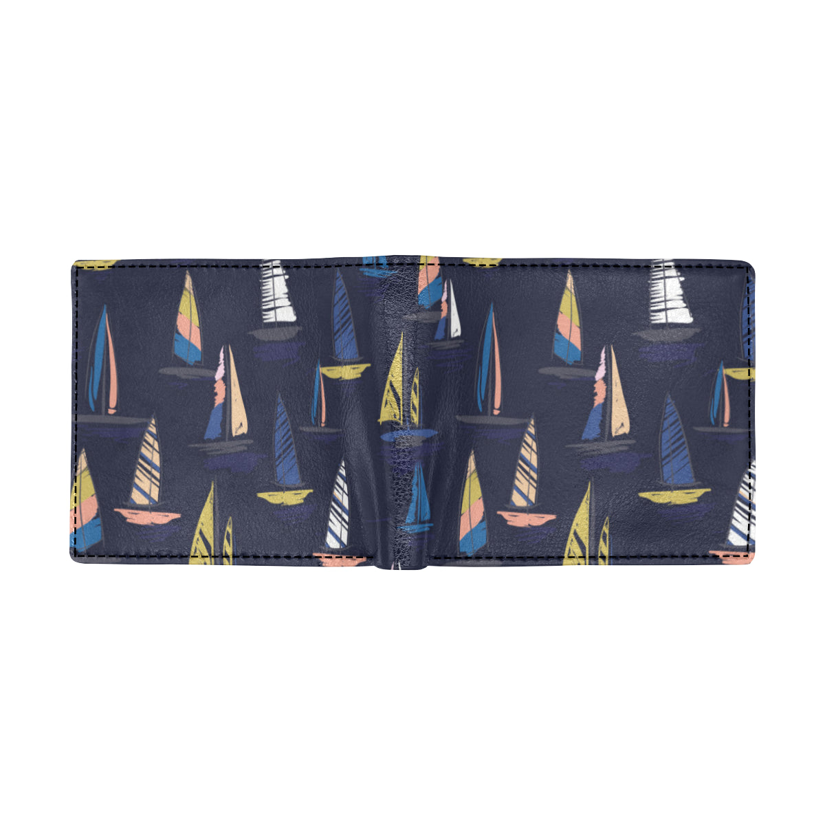 Sailing Ships Pattern Print Design A03 Men's ID Card Wallet