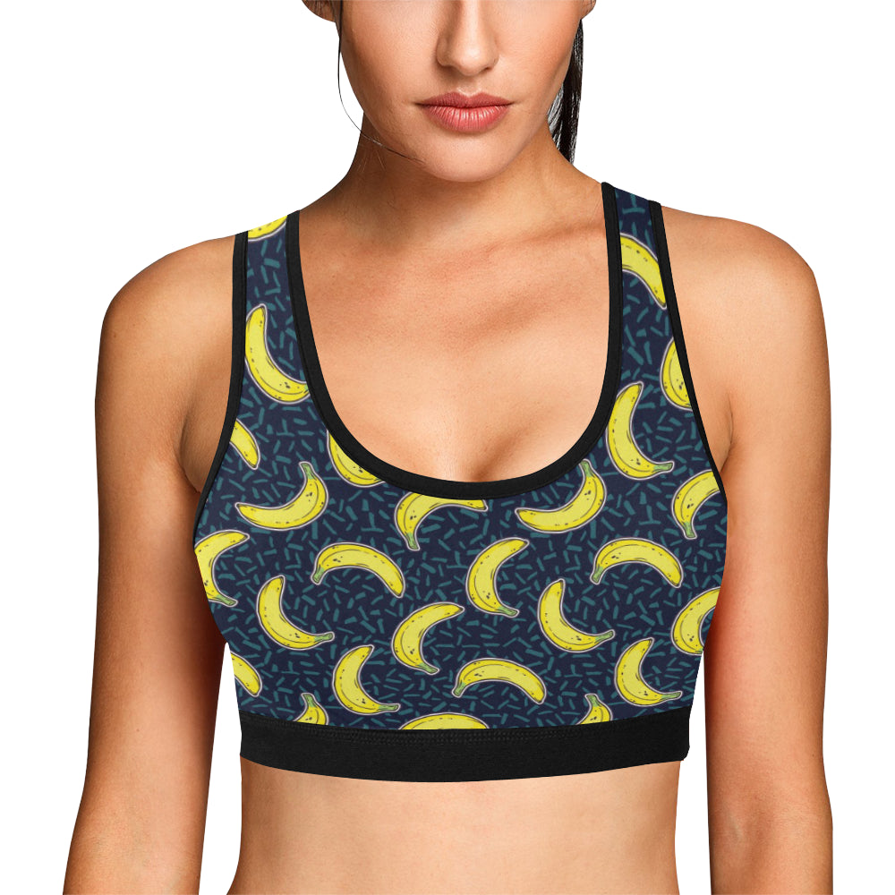 Banana Pattern Print Design BA09 Sports Bra