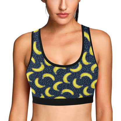 Banana Pattern Print Design BA09 Sports Bra