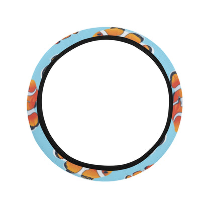 Clownfish Pattern Print Design 01 Steering Wheel Cover with Elastic Edge