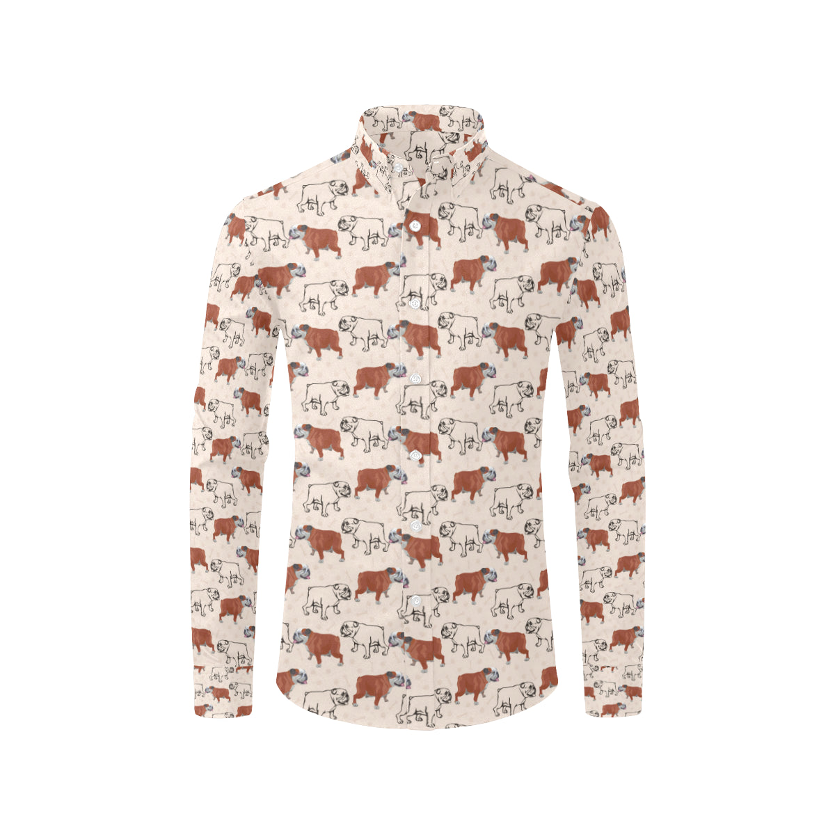 Bulldogs Pattern Print Design 04 Men's Long Sleeve Shirt