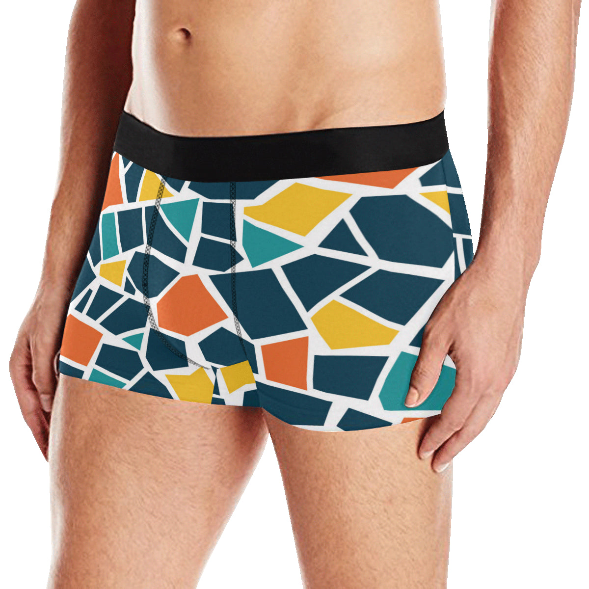 Mosaic Pattern Print Design 02 Men's Boxer Briefs
