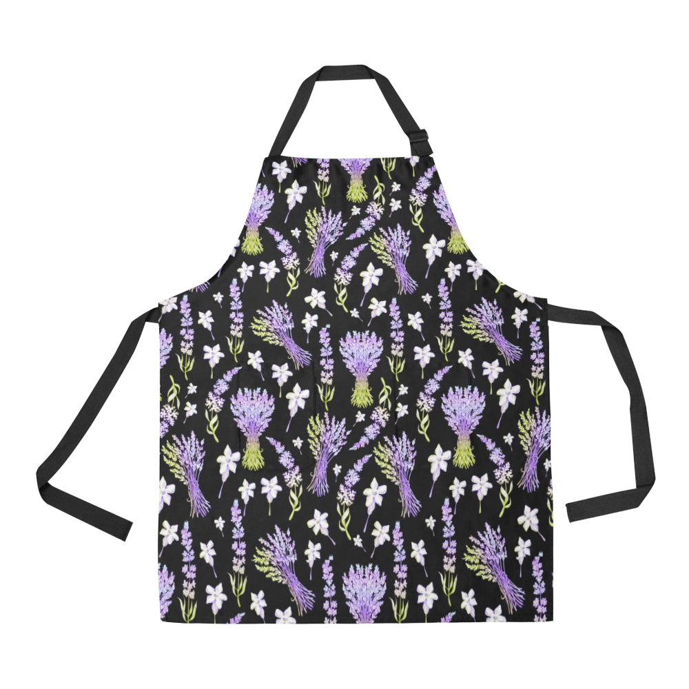 Lavender Pattern Print Design LV04 Apron with Pocket